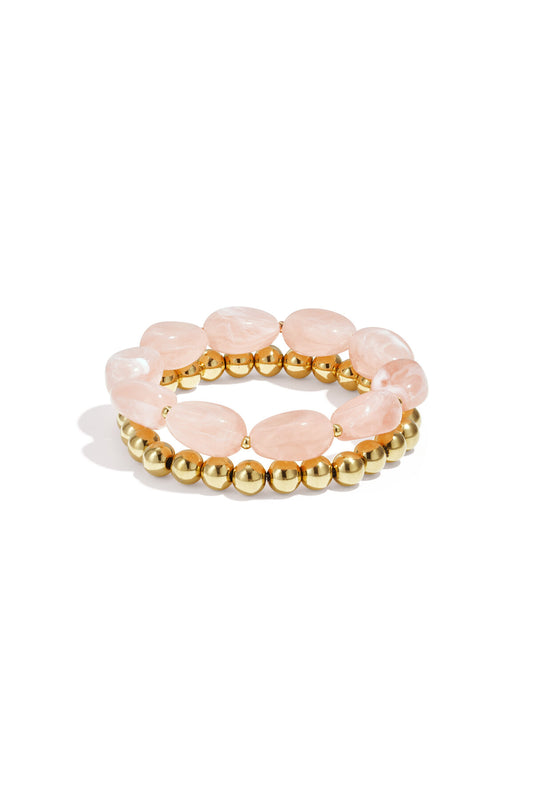 Bracelet set with organic beads