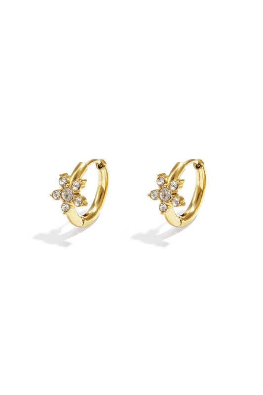 Stainless Steel Hoop Earrings Flower Casual Daily Simple Series Women's jewelry