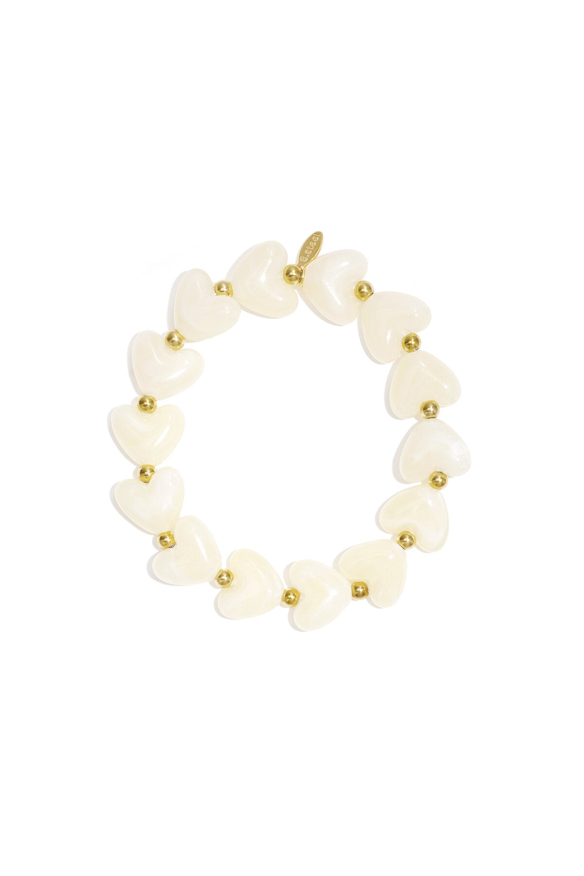Elastic heart beaded bracelet