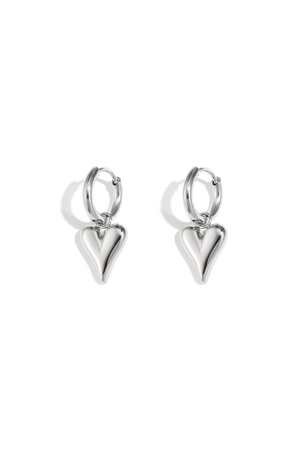 stainless steel heart shaped earrings