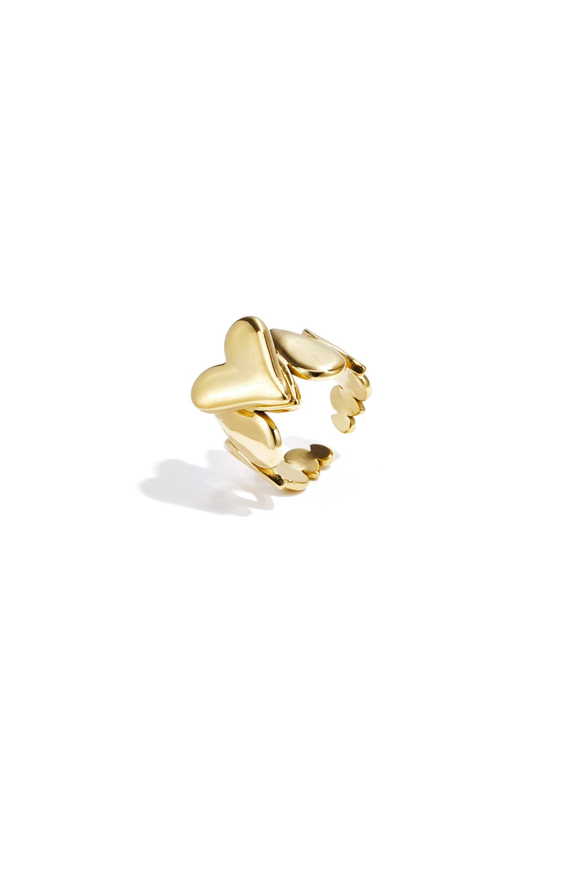 Statement ring met druppeldetails en hart-25