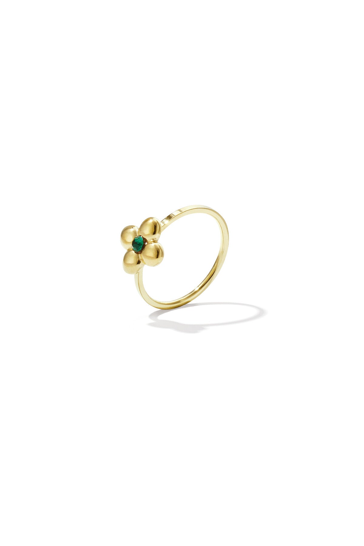 Statement ring with clover and stone-86