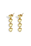 Row of heart earrings